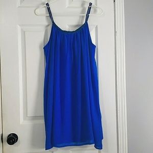 Pinky beautiful blue sleeveless tunic tank top/dress large